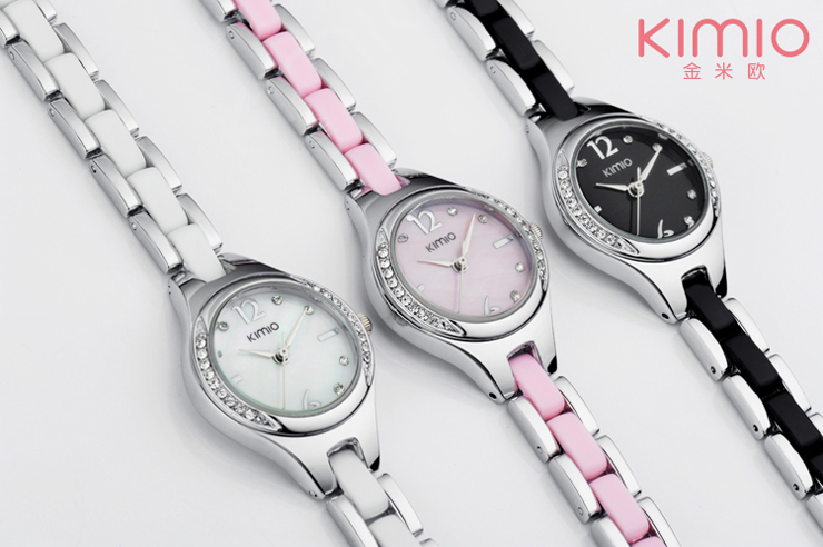 KIMIO金米欧石英表 镶钻手链表 优雅时尚女表