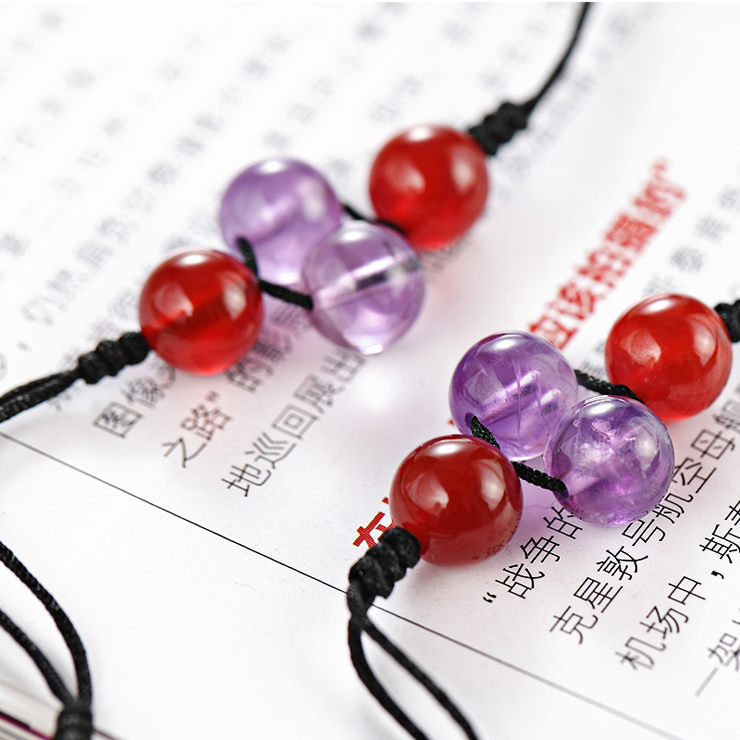 生日礼物 比坚尼天然红玛瑙紫水晶-万紫千<em>红毛</em>