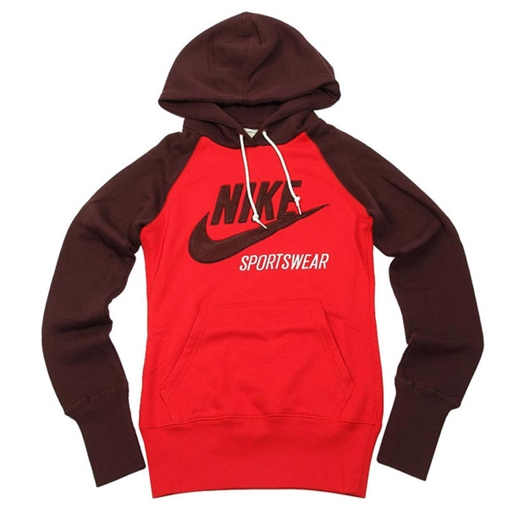 <em>耐克NIKE 女士</em>连帽<em>卫衣</em> 434263-611 红色 L 【