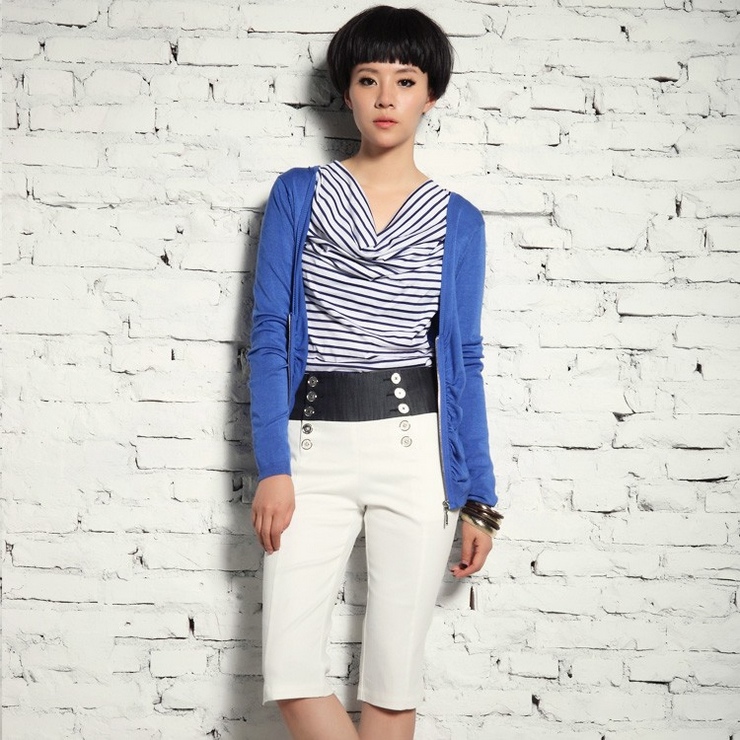 SV秋装新款<em>品牌女装拉链</em>长袖<em>针织开衫</em>10131