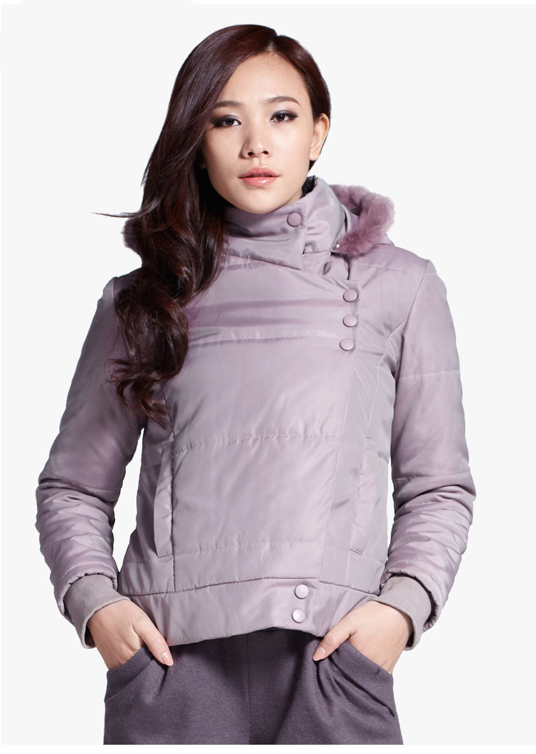 波特唐2012秋冬韩版短款棉衣 毛领连帽加厚棉