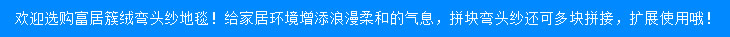 富居FOOJO可拼接003wt-qc弯头纱地毯80*40cm 果绿色