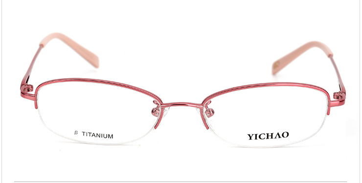 亿超半框β钛气质近视眼镜架女Y1106 紫色 单