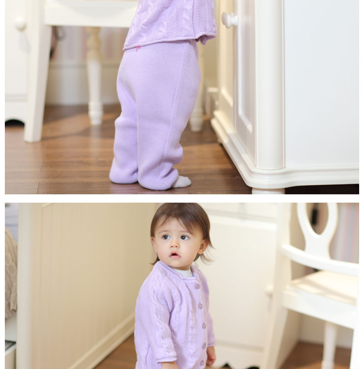 莱贝吉 宝宝女童儿童毛裤 宝宝毛裤针织裤 多色