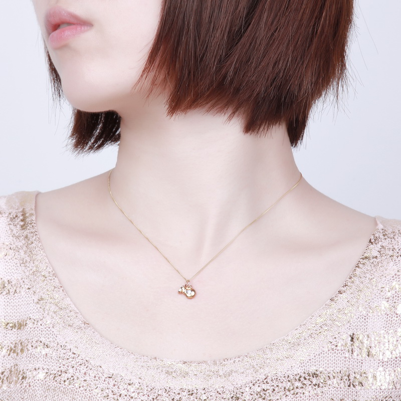 珂兰钻石 好运来 18K玫瑰金色水滴形钻石吊坠