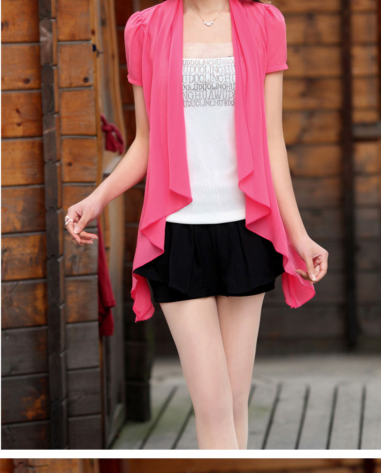 618爆品爱伊秀芝<em>大码</em>雪纺<em>开衫</em>外套 <em>女</em>薄款百搭