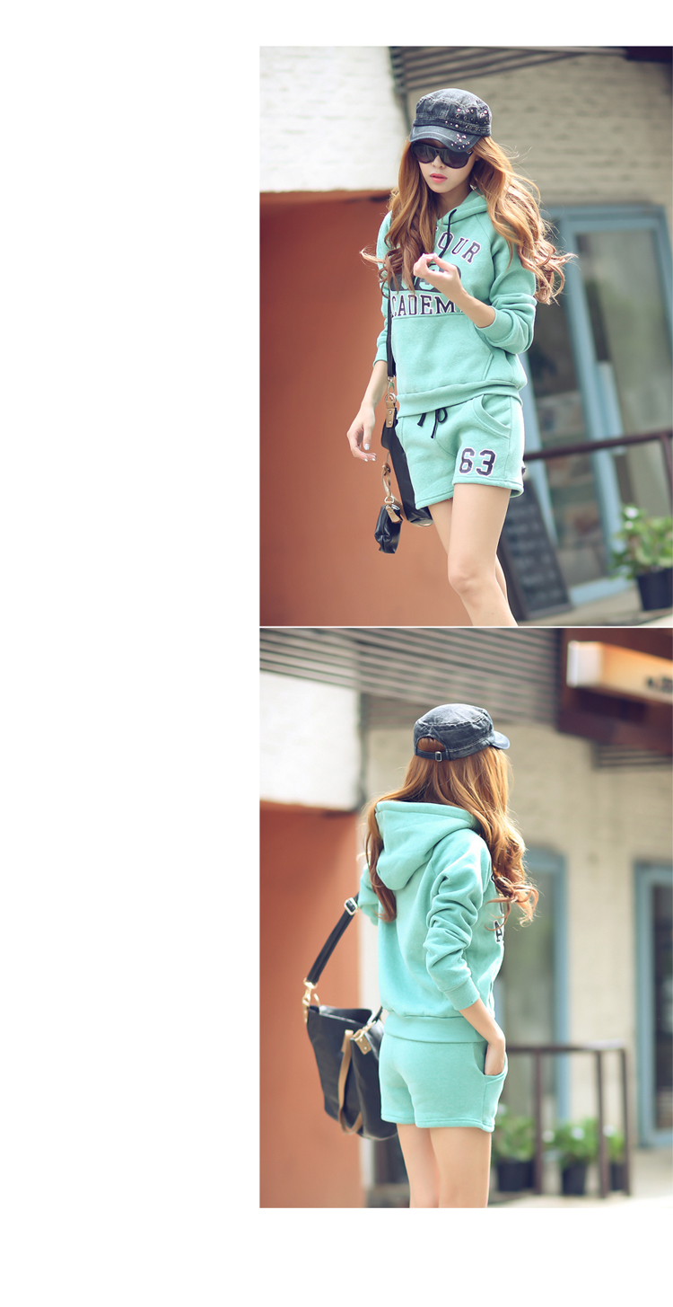 昕曦 新款春<em>秋季女生短裤套装</em> 韩版卫衣 GAB1