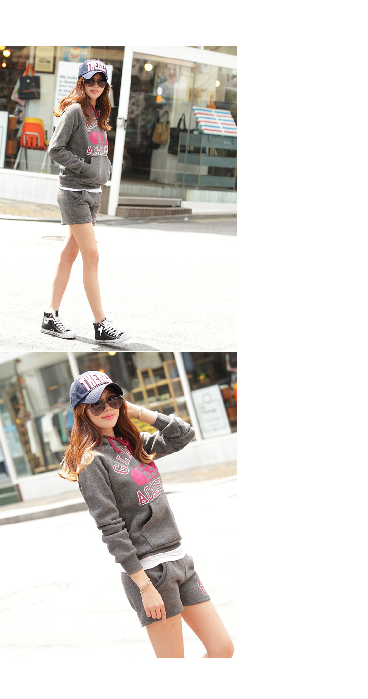 昕曦 新款春<em>秋季女生短裤套装</em> 韩版卫衣 GAB1