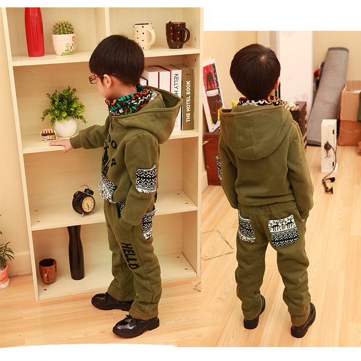 贝特乐 加绒<em>加厚</em>小鹿<em>卫衣马甲</em>三件套 童装男童
