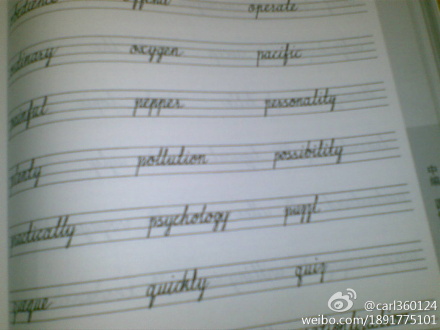 写一手漂亮的英文·英文字帖:圆体行书的练习