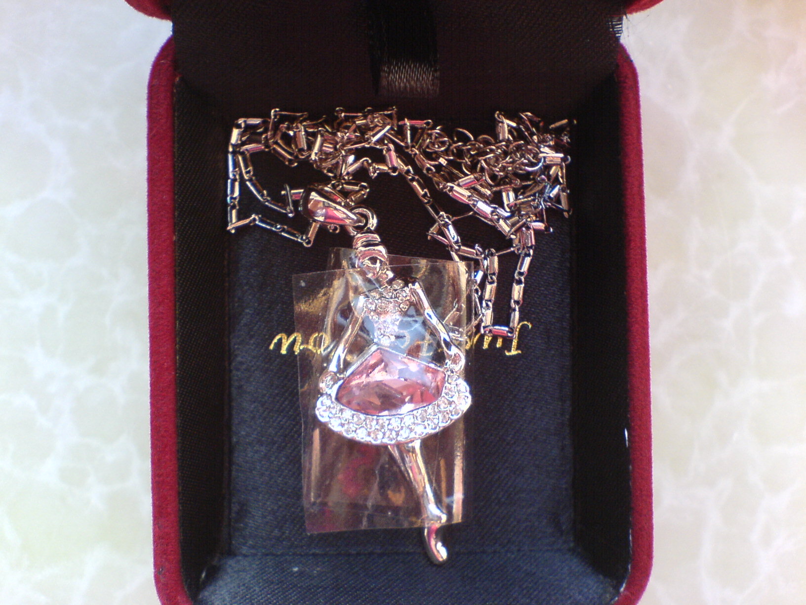 美镶嵌奥地利奢华水晶首饰<em>毛衣链-芭蕾舞</em>者(浅