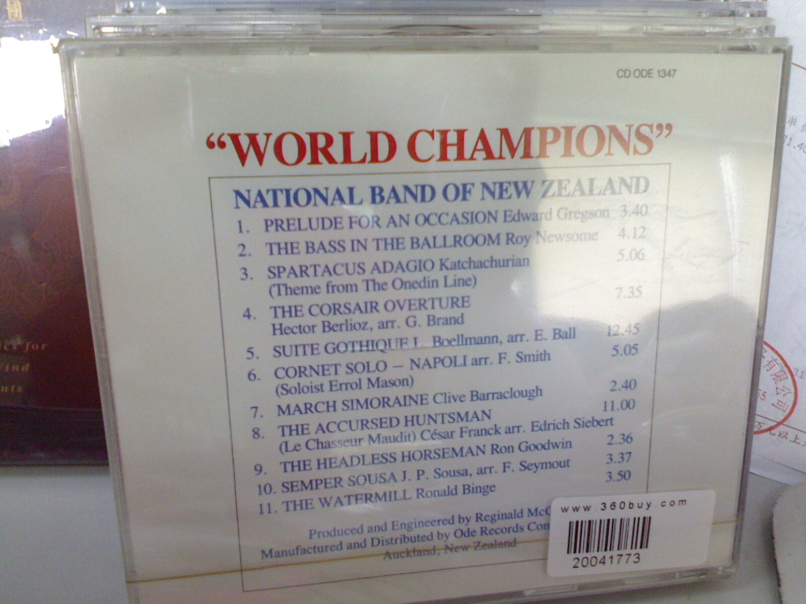 中圖原裝進(jìn)口音樂(lè )系列：“世界冠軍”新西蘭國家管弦樂(lè )團演奏CDODE1347（CD）（京東專(zhuān)賣(mài)） 曬單實(shí)拍圖