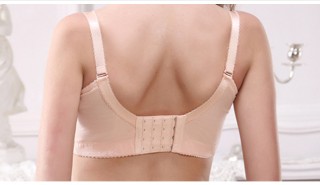 水中花性感內(nèi)衣女聚攏大碼透氣調(diào)整收副乳防下垂胸罩薄款蕾絲文胸 膚色 75B 曬單實拍圖