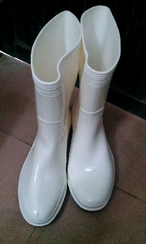 金橡雨鞋男中筒水鞋輕便耐磨膠鞋筒靴牛筋底廚師防油雨靴防滑釣魚水靴 025白色中筒 42 曬單實拍圖