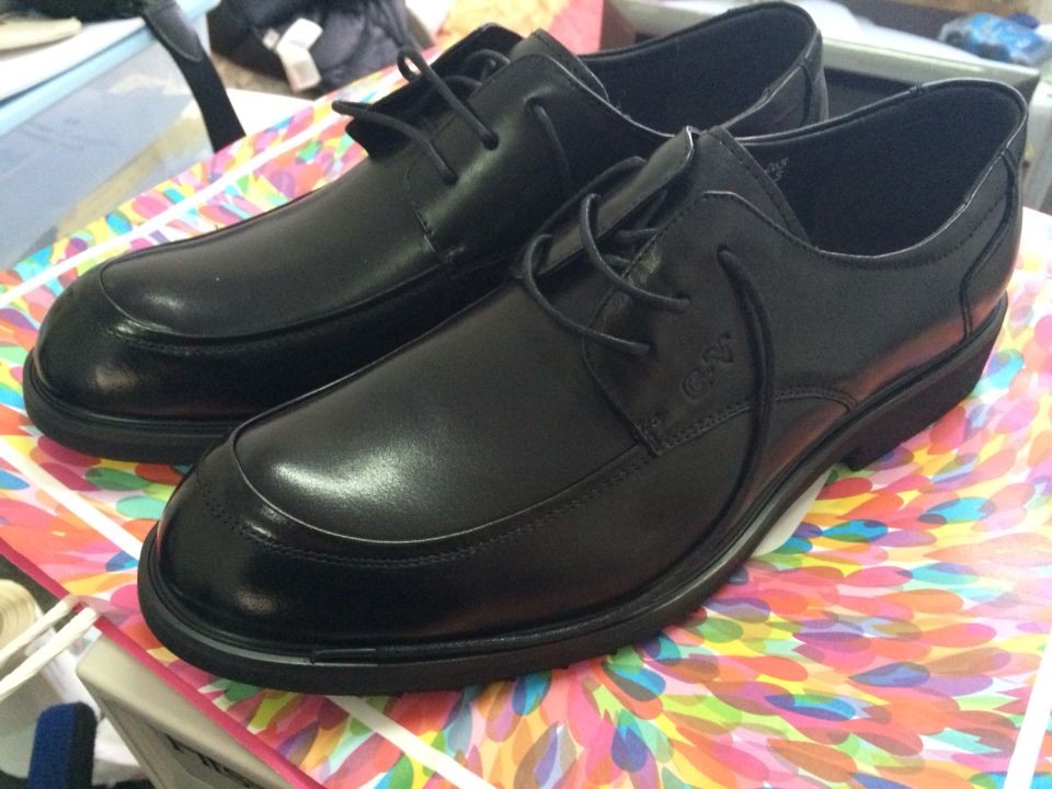 THEMUS男士牛皮鞋英倫皮鞋系帶雕花商務(wù)休閑正裝鞋6A03-18 黑色 38 曬單實(shí)拍圖