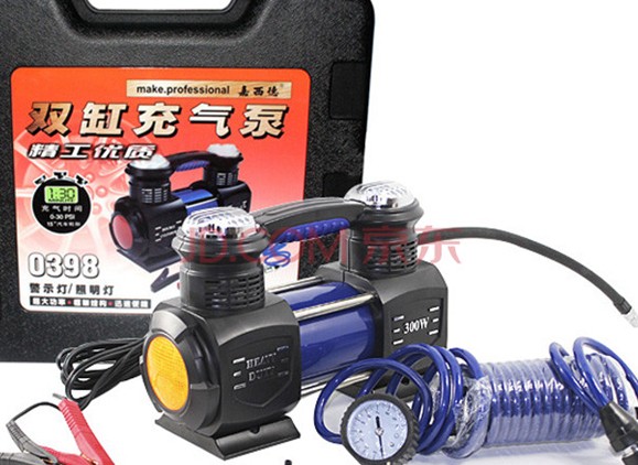 嘉西德 汽車打氣泵 汽車充氣機 便攜車載電動雙缸充氣泵 0398 曬單實拍圖