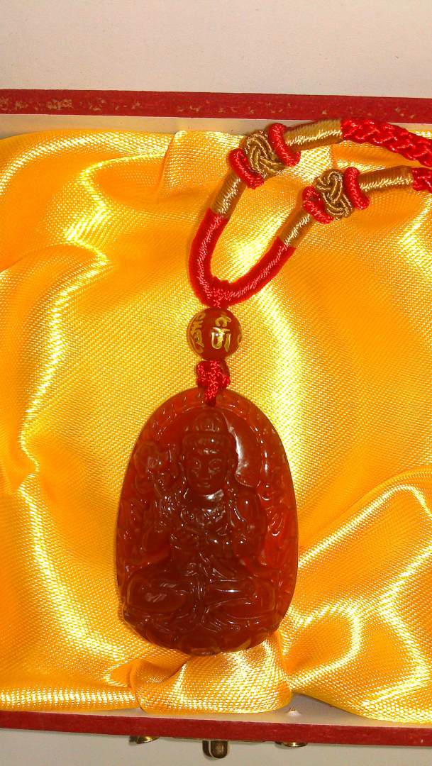 鴻悅 天然紅瑪瑙大勢至菩薩吊墜守護神 屬馬者本命佛 本命年吉祥物 小號 曬單實(shí)拍圖
