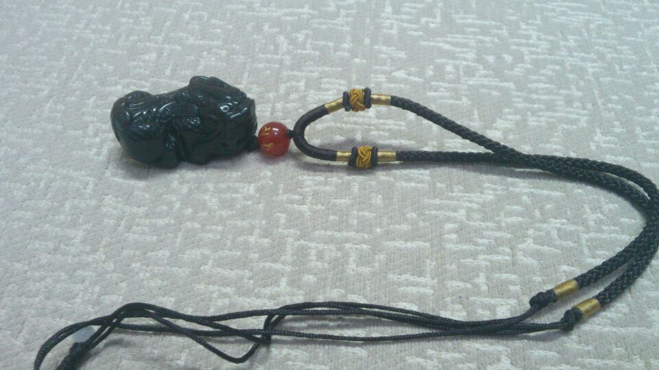 相石緣 誰(shuí)與爭(zhēng)鋒冰種彩虹眼黑曜石貔貅吊墜男女項(xiàng)鏈 曬單實(shí)拍圖