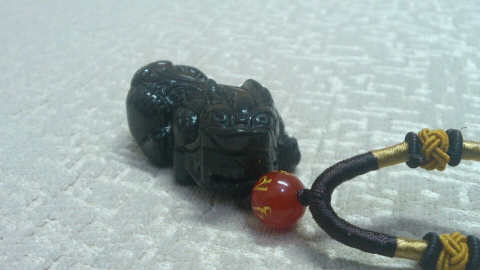相石緣 誰(shuí)與爭(zhēng)鋒冰種彩虹眼黑曜石貔貅吊墜男女項(xiàng)鏈 曬單實(shí)拍圖
