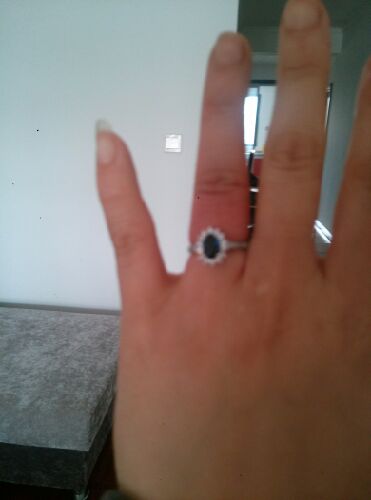 米萊珠寶18K金鑲嵌藍寶石戒指1.07克拉女款女戒彩寶配鉆石情侶戒禮物 圈號尺寸發(fā)客服定制 曬單實(shí)拍圖