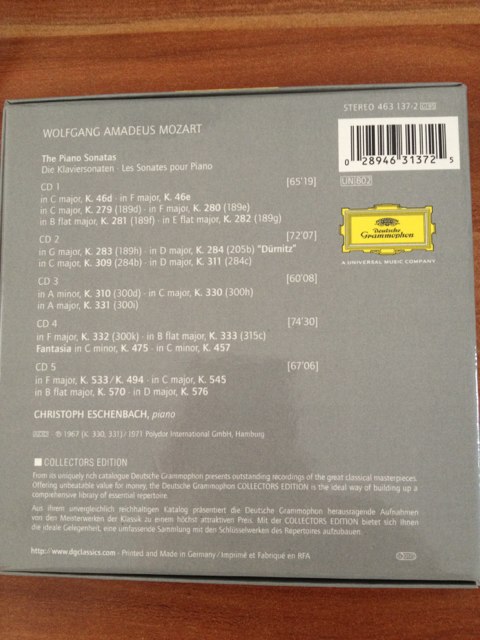 進(jìn)口CD 莫扎特：鋼琴奏鳴曲（5CD） 曬單實(shí)拍圖