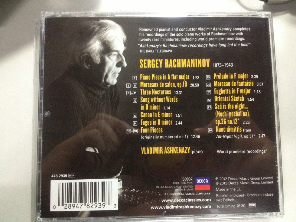 進(jìn)口CD 稀有的拉赫曼尼諾夫（CD） 曬單實(shí)拍圖
