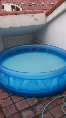 INTEX 58431充氣家庭游泳池軟壁軟墊水池浴池充氣水池充氣泳池186*46cm 本款+手泵 曬單實(shí)拍圖