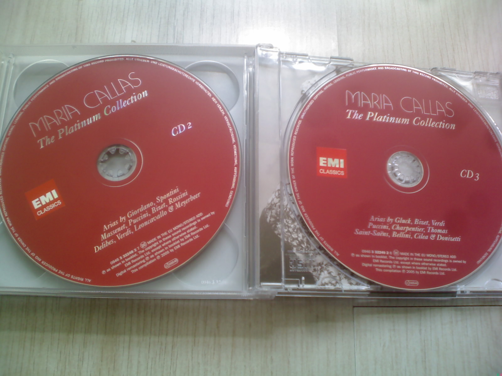 進口CD 卡拉絲白金典藏盒（3CD） 曬單實拍圖