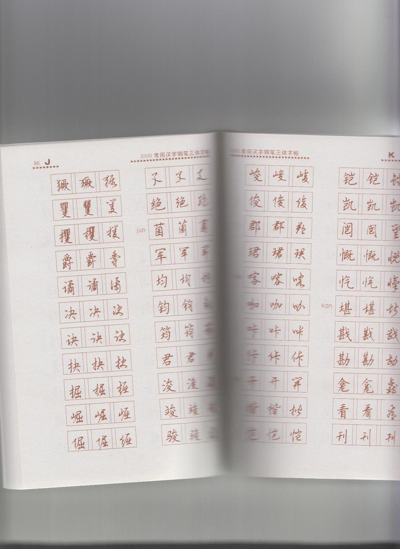 5000常用漢字鋼筆三體字帖 曬單實拍圖