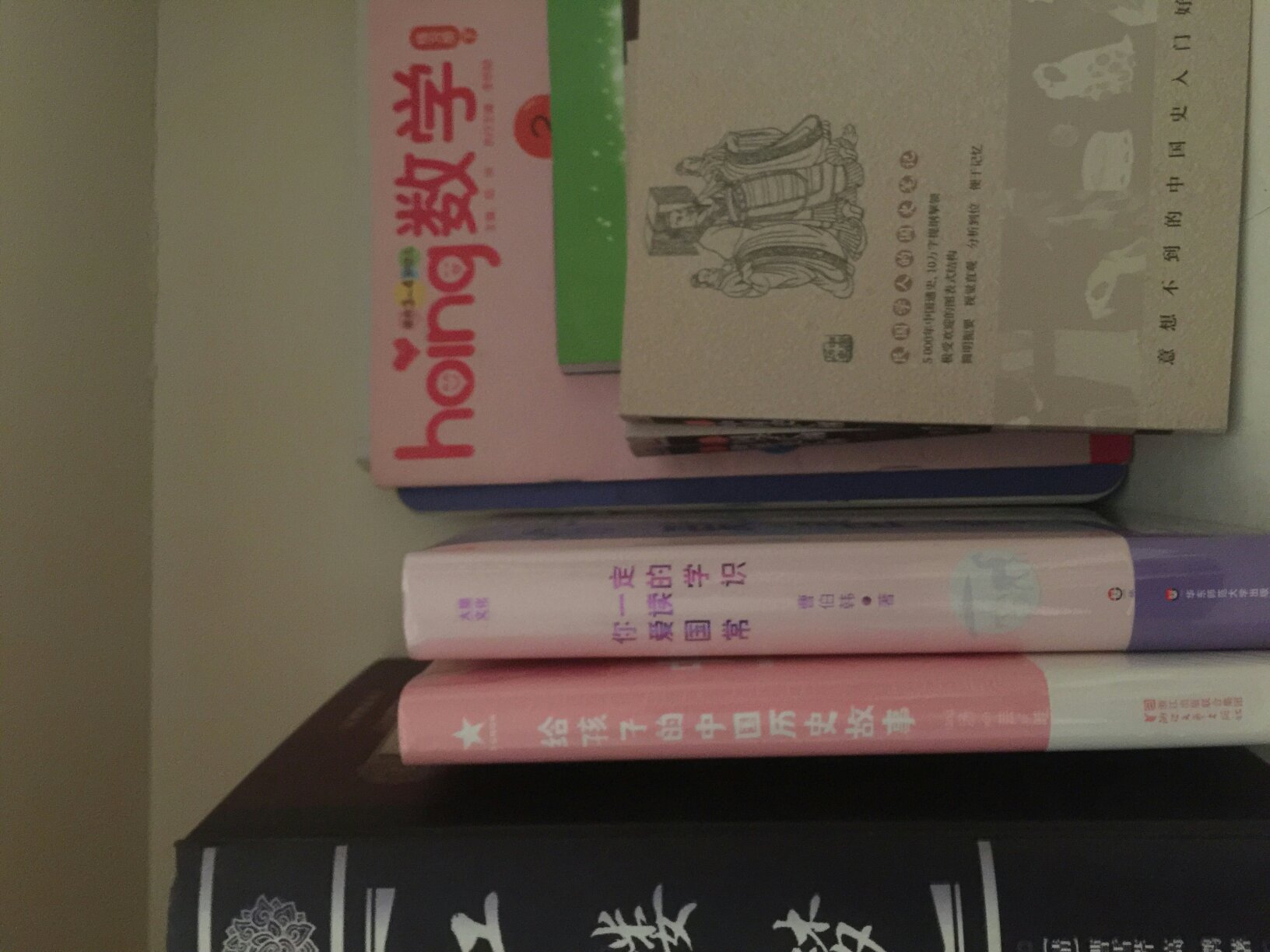 这是一套不错的书,起码我看起来觉得如此。最上面的那一本最厚,但也最难懂,虽然是白话文,但是不那么通俗易懂。摆到书架上倒是还不错,希望能尽快看完