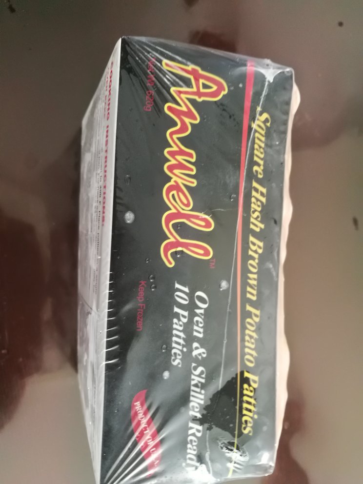 物流倒是挺快的,可是冷链不冷,薯饼都软了,没有冻。亏得现在天气不是很热,否则就坏掉了。希望加强冷链运输,保障食品安全!味道不错,就是咸。