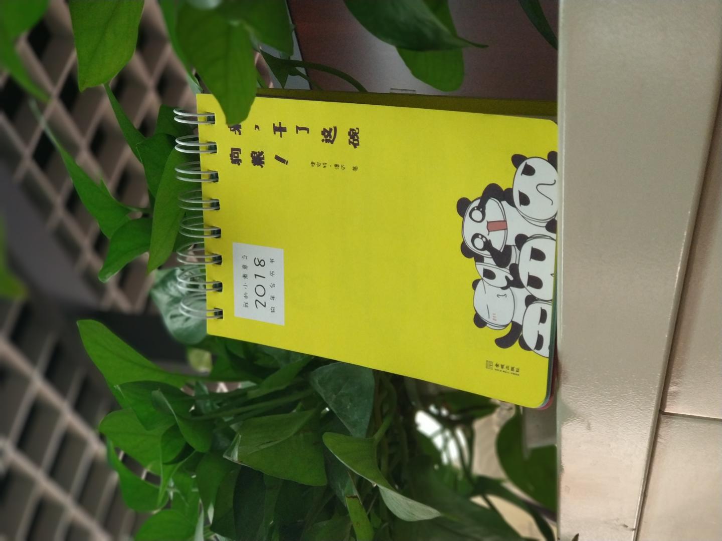 我想说是一个不甘心只做台历的笔记本哦!超级有创意,黄色的主题色,小熊猫的系列漫画,配上美食,绝对爽翻了。喜欢,明年如果还有一定会购2019年的。