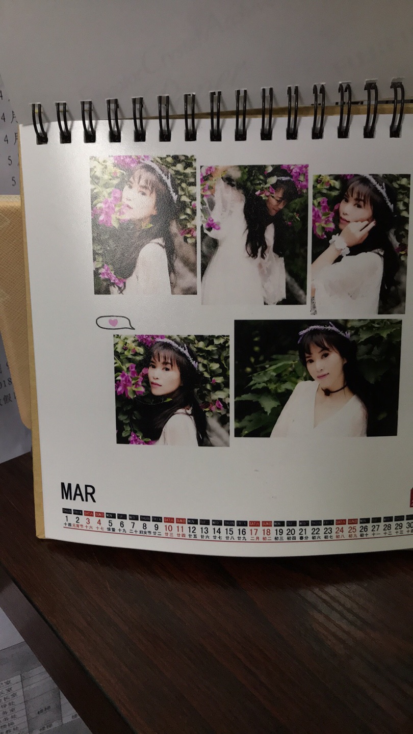 自己的照片做的年历美美哒!照片冲晒色彩还原真实,饱满。赞?