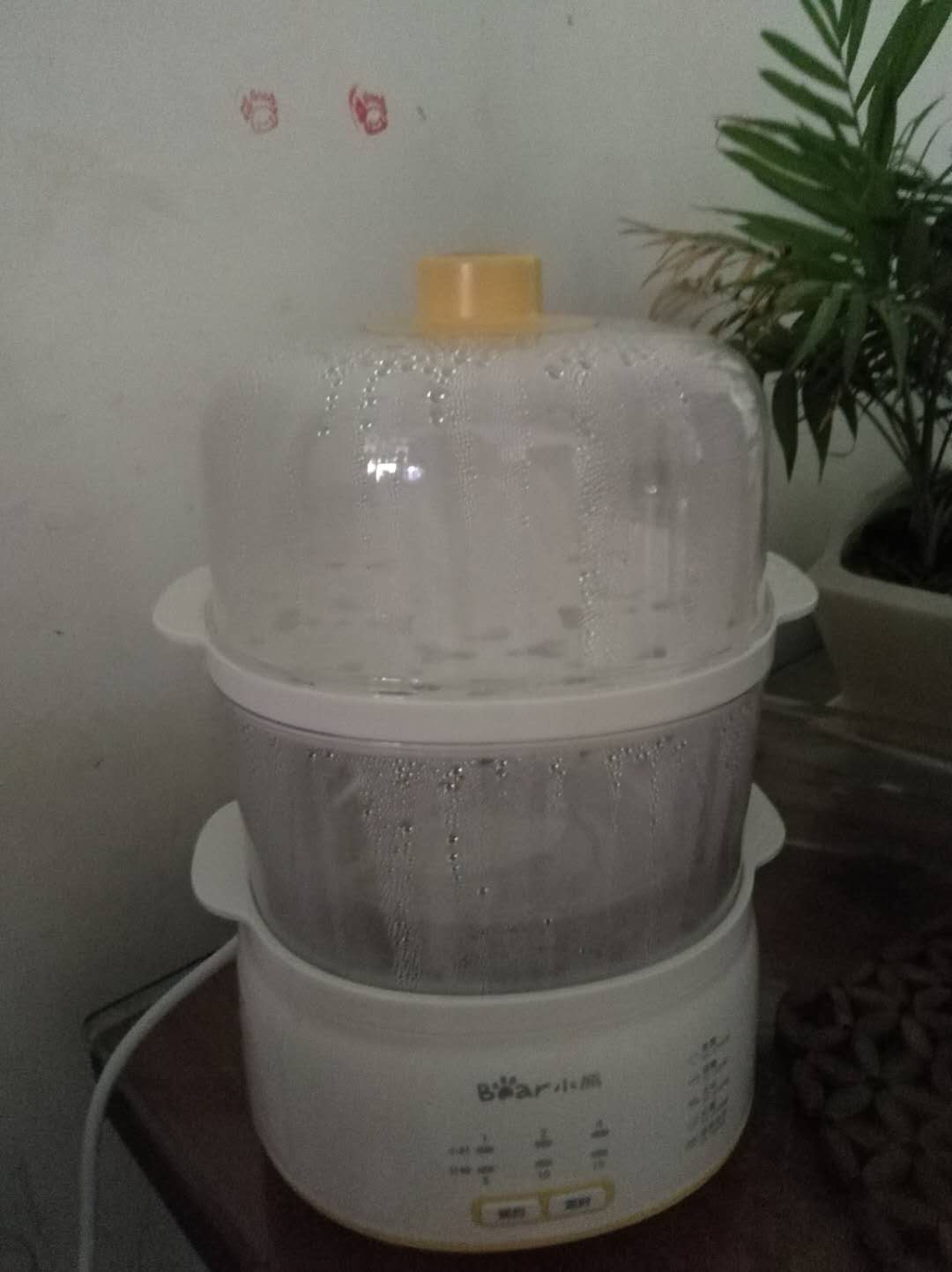 一买回第二天早上就用上了,煮早餐真的方便,两个人用刚好。不过,刚刚在冰箱里拿出来的鸡蛋蒸十五分钟,还是生的,后来又蒸了一次十五分钟才熟了。如果是常温下的鸡蛋蒸十五分钟应该可以熟了的。
