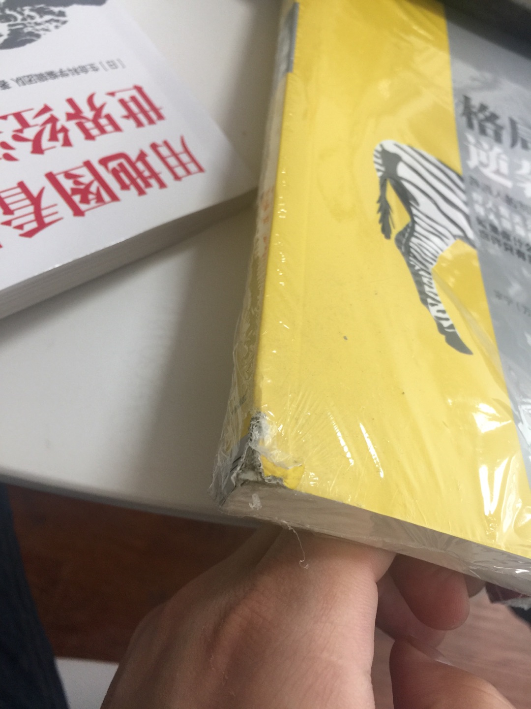 买了4本书 ,快递给弄脏弄破3本。一看大冷天快递员也挺辛苦就没提出退换,我每年买书几十本看完书都是崭新的 书要是脏点破点心里还挺不舒服的