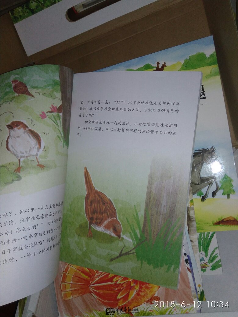 图书馆看过这套书的绘本,看到就想买下来,感觉跟绘本还是有区别,绘本注重美观,这个更有知识性。属于动物的小说,有趣而具有文学性,小孩子比较喜欢。里面穿插绘画也是很美,具观赏性,不错不错!