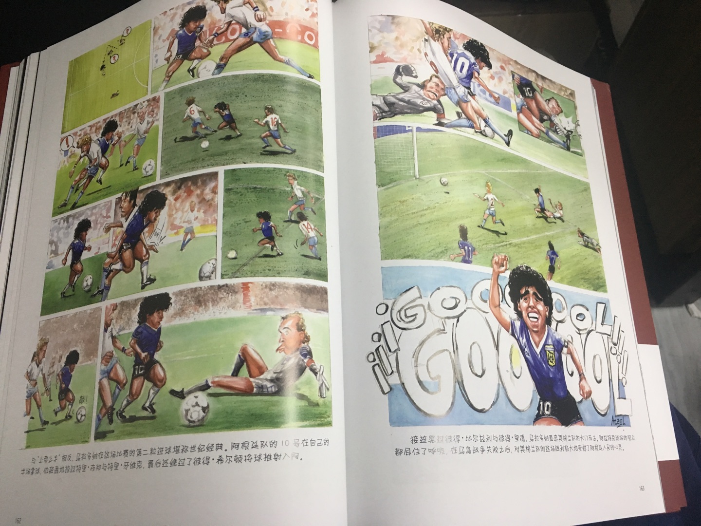 在网上看推荐买的,但说真的有点儿惊艳到了。。。以为就是球星漫画,没想到内容还挺全,连进球的详细过程也有。。还有就是球星画的太像了哈哈哈哈。。。回家再好好翻翻,不错不错,值得收藏