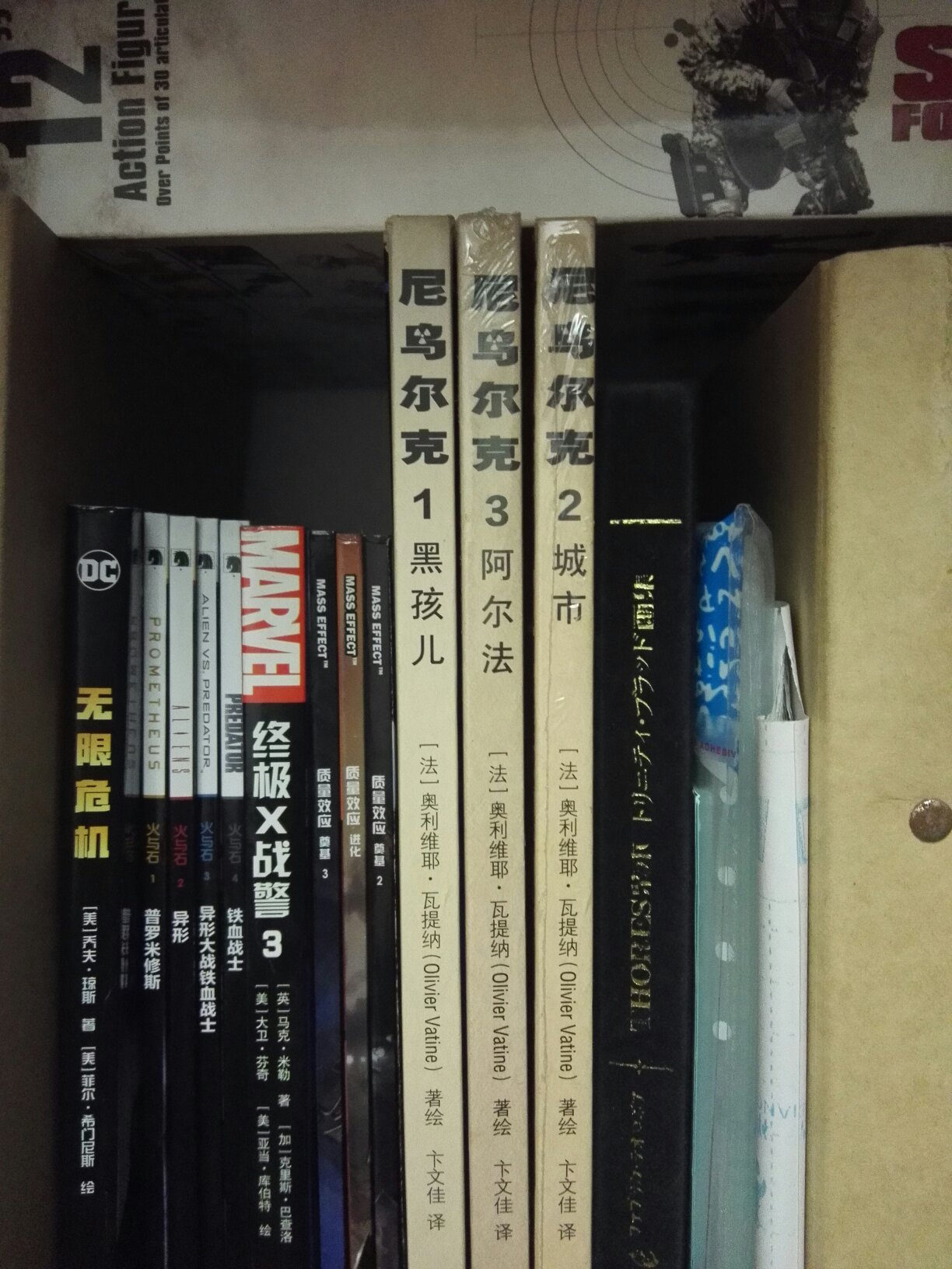 看了第一本,恩确切的说看了一半!,买多2本书来凑一套,补补课。果然世界观很不错,末世,人类退化到部落?再说画风很对胃口,画的真好!遇上双11必须清理下购物车了,剁手买买买!!!好书推荐10086!