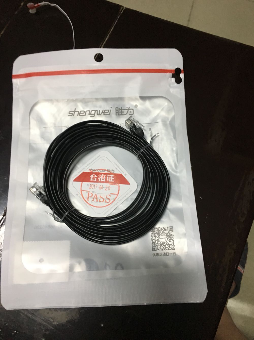 ??胜为(shengwei)电话线4芯无氧铜6P4C 1.5米黑色 多股扁平RJ11成品座机连接线 TC-1015A质量很好,这个价格值得。