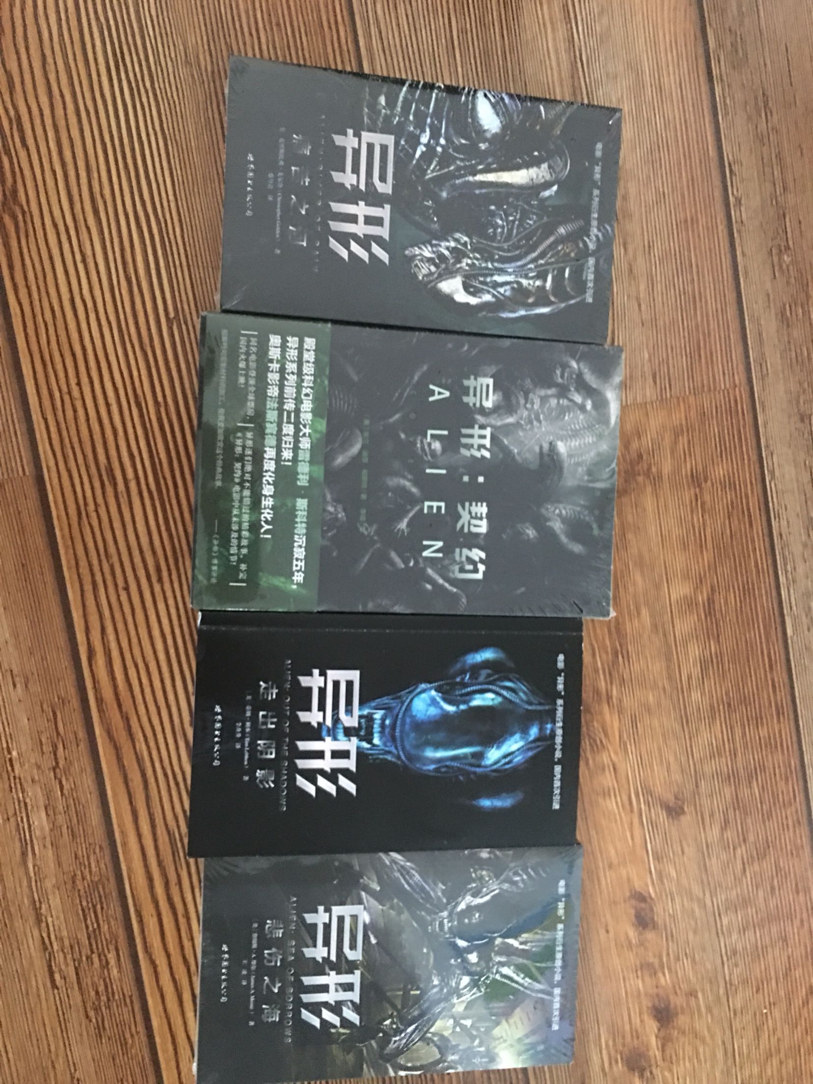 异形死忠粉,这几天有活动把一套书都买了,电影每部都看过十几二十遍了,儿子说书的封面像恐龙,哈哈,但是对文字的英文名字眼盲,书看起来老实一边看一边要回顾是谁对谁。。。情节不错!和我一样是粉的必须入