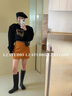 熒蒂（YINGDI）連衣裙休閑運(yùn)動(dòng)套裝女2025新款春秋穿搭一整套衛(wèi)衣女半身裙兩件套 黑色衛(wèi)衣+橘色短裙【套裝】 M 【90-100斤】 曬單實(shí)拍圖