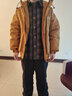 型曼山系戶外連帽防風羽絨服男冬季潮牌寬松加厚保暖白鴨絨工裝外套男 焦糖色 L（145-160斤） 曬單實拍圖