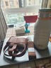 膳魔師（THERMOS）背帶配件保溫杯帶皮質(zhì)可斜挎帶保護套直徑6.5-8.2cmBD-500/700 棕色 杯底直徑11cm 曬單實(shí)拍圖