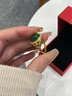 中國黃金（CHINA GOLD）金鑲玉戒指女足金碧玉橢圓形和田玉指環(huán)結(jié)婚送女友禮物送老婆愛人 金鑲玉戒指【活口可調(diào)節(jié)】 曬單實拍圖