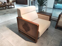 漢紀堂榆新中式辦公沙發(fā)茶幾組合老板辦公室簡(jiǎn)約貴賓接待會(huì )客實(shí)木布藝沙發(fā) 1+3沙發(fā)（棉麻布藝） 曬單實(shí)拍圖