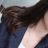 親的福鉑金項(xiàng)鏈白金四葉草心形吊墜女百搭素金套鏈生日送禮 吊墜約3.2克(定制款)配銀項(xiàng)鏈1條 曬單實(shí)拍圖