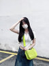 VAOPER喂牌一包三背腋下包女士馬卡龍單肩包斜挎包高顏值包包手提包 熒光綠 曬單實(shí)拍圖