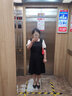 歐莎（OSA）黑色方領(lǐng)短袖連衣裙一眼驚艷微胖女夏新款中長款赫本風(fēng)泡泡袖裙子 黑色B L 曬單實拍圖