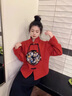 熒蒂（YINGDI）連衣裙今年流行漂亮一整套2025春秋季新中式復(fù)古紅色上衣套裝裙女 紅色毛衣+黑色半身裙【套裝】 M(100-110) 曬單實(shí)拍圖