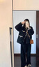 樂雅秀小香風(fēng)外套女小個(gè)子2025春秋冬新款厚外套羔毛服毛茸茸皮毛一體 優(yōu)雅黑 S 曬單實(shí)拍圖